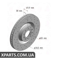 Гальмівний диск Zimmermann 100330152 (аналог VAG 1K0615301M для VW PASSAT)