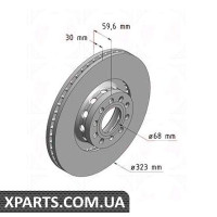 Гальмівний диск передній 323x30 ZIMMERMANN 100330320 (аналог VAG 4D0615301J для Audi A6/A8)