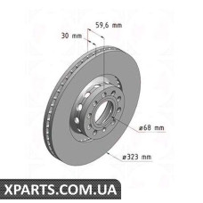 Тормозной диск передний 323x30  ZIMMERMANN 100330320 (аналог VAG 4D0615301J для  Audi A6/A8)