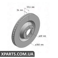 Гальмівний диск 360x34 ZIMMERMANN 100330520 (аналог VAG 4E0615301A)