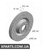 Гальмівний диск 360x34 ZIMMERMANN 100330552 (аналог VAG 4E0615301A для Audi A8)