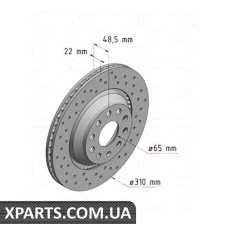 Гальмівний диск 310x22 ZIMMERMANN 100330952 (аналог VAG 1K0615601N для VAG PASSAT)