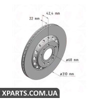 Гальмівний диск 310x22 ZIMMERMANN 100331120 (аналог VAG 4E0615601K)