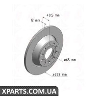Задній гальмівний диск 282x12 ZIMMERMANN 100331520 (аналог VAG 1K0615601M для VAG 02-)