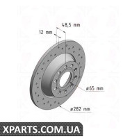 Гальмівний диск 282x12 ZIMMERMANN 100331552 (аналог VAG 1K0615601M для VAG PASSAT)