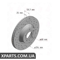 Гальмівний диск Sport/Coat Z 314x25 ZIMMERMANN 100331752 (аналог VAG 4F0615301D)
