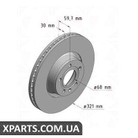 Гальмівний диск 321x30 ZIMMERMANN 100331820 (аналог VAG 4F0615301E)