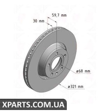 Тормозной диск 321x30 ZIMMERMANN 100331820 (аналог VAG 4F0615301E)