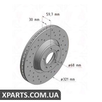 Гальмівний диск 321x30 ZIMMERMANN 100331852 (аналог VAG 4F0615301E для Audi A6)