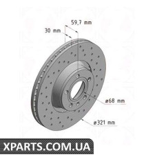 Тормозной диск 321x30  ZIMMERMANN 100331852 (аналог VAG 4F0615301E для  Audi A6)