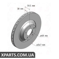 Гальмівний диск 347x30 ZIMMERMANN 100331920 (аналог VAG 4F0615301G)