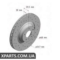 Гальмівний диск 347x30 ZIMMERMANN 100331952 (аналог VAG 4F0615301G для Audi A6)