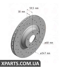 Гальмівний диск 347x30 ZIMMERMANN 100331952 (аналог VAG 4F0615301G для Audi A6)