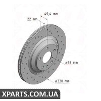 Гальмівний диск 330x22 ZIMMERMANN 100332152 (аналог VAG 4F0615601F для Audi A6 42 QUATTRO)