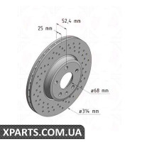 Гальмівний диск Sport/Coat Z Zimmermann 100333052 (аналог VAG 8K0615301)