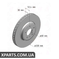 Гальмівний диск передній 320x30 ZIMMERMANN 100333120 (аналог VAG 8K0615301A для Audi A4 07-/A5 07-/Q5 08-)