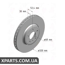 Гальмівний диск передній 320x30 ZIMMERMANN 100333120 (аналог VAG 8K0615301A для Audi A4 07-/A5 07-/Q5 08-)