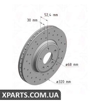 Гальмівний диск Zimmermann 100333152 (аналог VAG 8K0615301A для Audi A4)