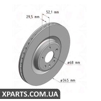 Гальмівний диск 345x30 ZIMMERMANN 100333220 (аналог VAG 8K0615301B)