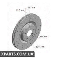 Гальмівний диск 345x30 ZIMMERMANN 100333252 (аналог VAG 8K0615301B)