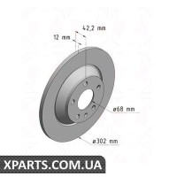 Гальмівний диск 302x12 ZIMMERMANN 100333520 (аналог VAG 4F0615601G)
