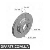 Гальмівний диск Coat Z 269x22 ZIMMERMANN 100333720 (аналог VAG 4B3615601)