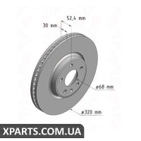 Гальмівний диск 320x30 ZIMMERMANN 100335520 (аналог VAG 8R0615301)