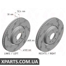 Гальмівний диск Black Z 320x30 ZIMMERMANN 100335553 (аналог VAG 8R0615301)