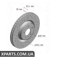Гальмівний диск Coat Z Sport 345x30 ZIMMERMANN 100335652 (аналог PORSCHE 95B615301B)