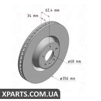 Гальмівний диск ZIMMERMANN 100336020 (аналог AUDI 4G0615301C для Audi A6 ALLROAD)