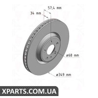 Гальмівний диск ZIMMERMANN 100337320 (аналог VAG 80A615301G для Audi A4)