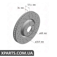 Гальмівний диск ZIMMERMANN 100337352 (аналог VAG 80A615301G для Audi A4)