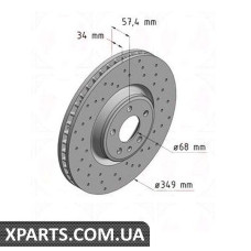 Гальмівний диск ZIMMERMANN 100337352 (аналог VAG 80A615301G для Audi A4)