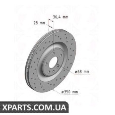 Тормозной диск   ZIMMERMANN 100337652 (аналог VAG 4M0615601J для  Audi Q7)