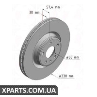 Гальмівний диск Zimmermann 100337820 (аналог VAG 80A615301F для Audi A4)