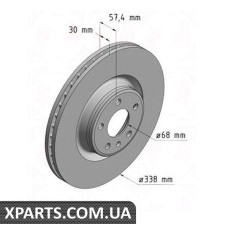Гальмівний диск Zimmermann 100337820 (аналог VAG 80A615301F для Audi A4)