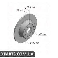 Гальмівний диск 272x10 ZIMMERMANN 100338120 (аналог VAG 5Q0615601)