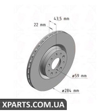 Тормозной диск 284x22  ZIMMERMANN 110220720 (аналог ALFA ROMEO 164102202300 для  ALFA ROMEO 156 20-25 V6 97-05)