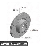 Гальмівний диск 302x22 ZIMMERMANN 150126452 (аналог BMW 34111158040)