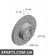 Тормозной диск 302x22 ZIMMERMANN 150126452 (аналог BMW 34111158040)