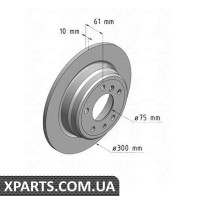 Задній гальмівний диск 300x10 ZIMMERMANN 150126720 (аналог BMW 34211156668 для BMW, MINI 5 E34 88-)