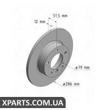 Тормозной диск 286x12  ZIMMERMANN 150126820 (аналог BMW 34111160673 для  BMW, MINI 3 E36 91-00)