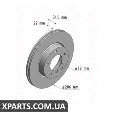 Тормозной диск 286x22  ZIMMERMANN 150126920 (аналог BMW 34111162282 для  BMW, MINI 3 E36 91-01)