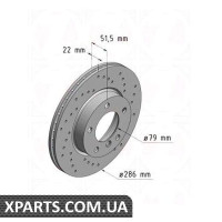 Тормозной диск 286x22  ZIMMERMANN 150126952 (аналог BMW 34111162282 для  BMW, MINI 3 E36 91-01)