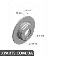 Тормозной диск 280x10 ZIMMERMANN 150127020 (аналог BMW 34211158936)