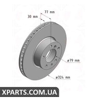 Диск гальмівний 324x30 ZIMMERMANN 150127120 (аналог BMW 34111159895 для BMW, MINI 7 E38 94-01 740)