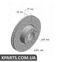 Гальмівний диск 324x30 ZIMMERMANN 150127152 (аналог BMW 34111159895 для BMW, MINI 7 E38 94-01 740)