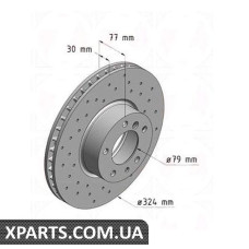 Тормозной диск 324x30  ZIMMERMANN 150127152 (аналог BMW 34111159895 для  BMW, MINI 7 E38 94-01 740)