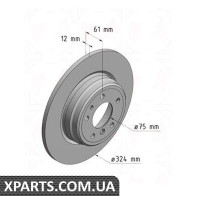 Диск гальмівний 324x12 ZIMMERMANN 150127220 (аналог BMW 34211157953 для BMW, MINI 7 E38 94-01L)