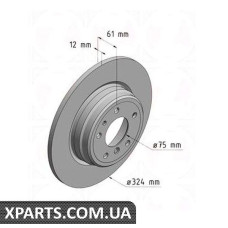 Диск гальмівний 324x12 ZIMMERMANN 150127220 (аналог BMW 34211157953 для BMW, MINI 7 E38 94-01L)